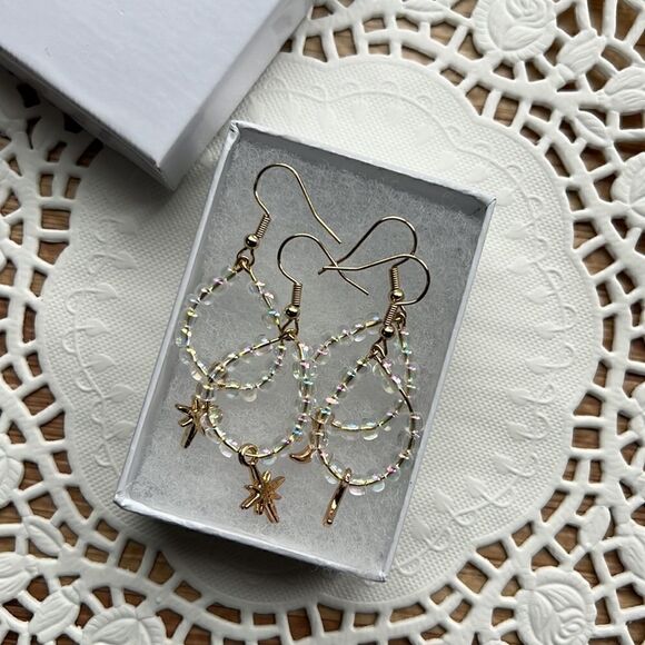 Celestial Elements Moon & Star Dangle Earrings set of 4 Pieces - Picture 8 of 11